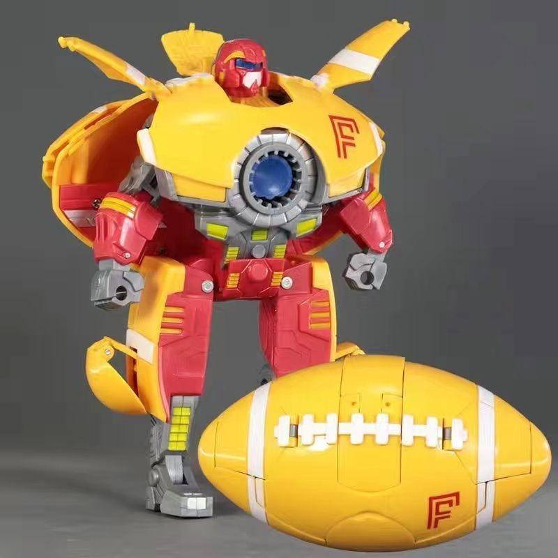 儿童变形玩具篮球机器人橄榄球足球变身战士金刚变形玩具男孩玩具