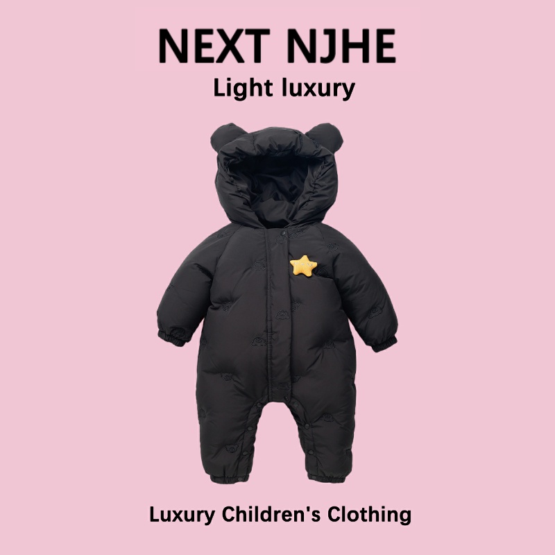 英国NEXT NJHE秋冬季婴儿羽绒服满月百天1周岁男女宝宝连体羽绒服