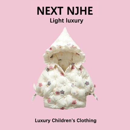 英国NEXT NJHE秋冬女童外套加绒加厚女宝宝羽绒棉服婴儿外出棉袄