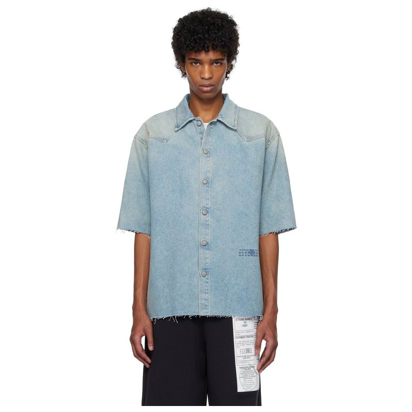 [迷衣APP优惠码：KCHP] Mm6 Maison Margiela 蓝色牛仔衬衫男户