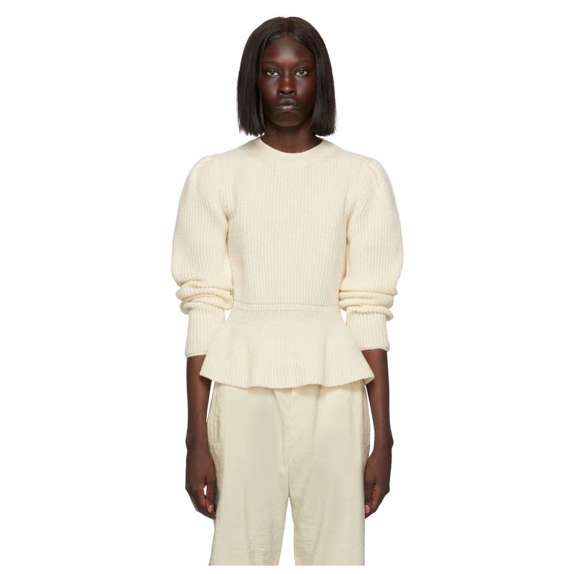 [迷衣app优惠码:kchp] lemaire 灰白色 peplum 毛衣女