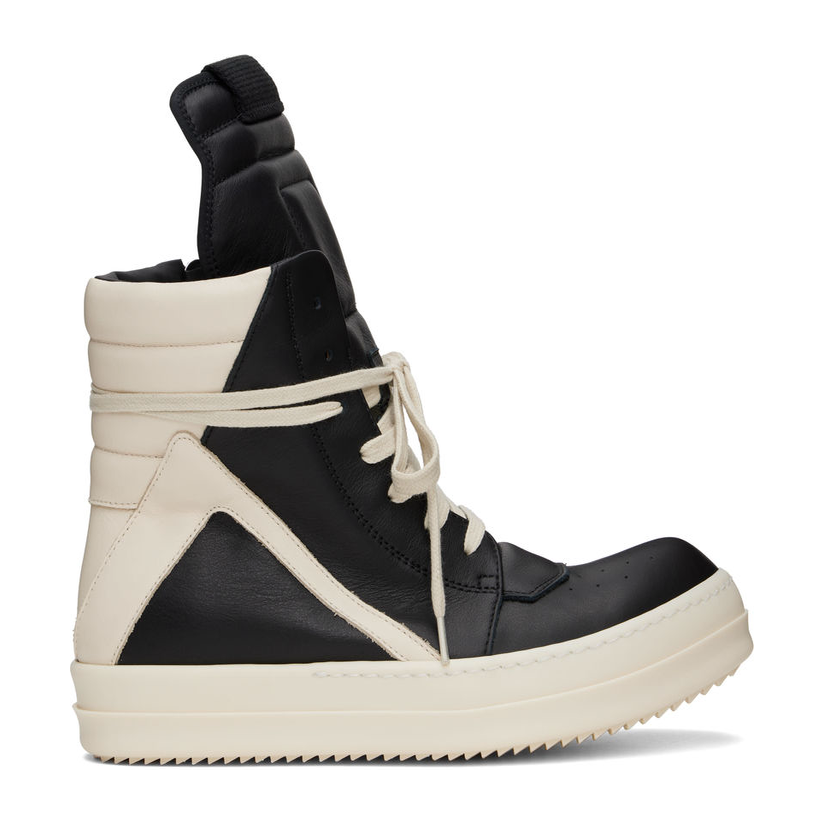 RICKOWENS 黑色  灰白色 Hollywood Geobasket 高帮运动鞋男
