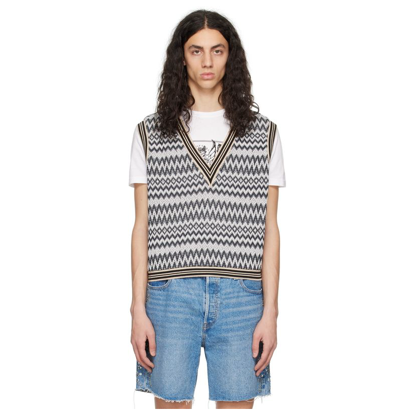 anna sui 安娜苏  发售黑色  白色 zig zag 马甲男