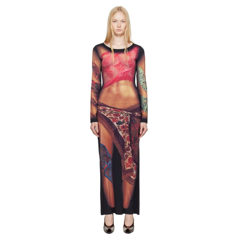 Marine Serre 多色 Recycled Draped Statue Jersey 连衣裙女裙