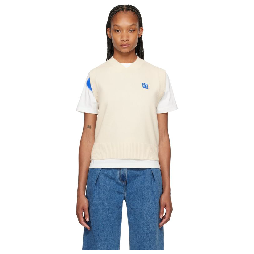 ADER ERROR 灰白色 Significant 系列贴饰马甲女OL无袖网红宽松