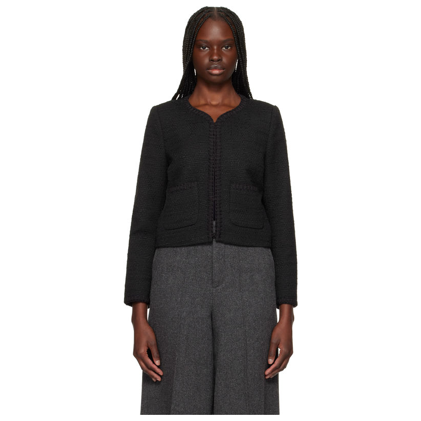 Rag  Bone 瑞格布恩 黑色 Cheyenne Whipstitch-Trimmed Tweed