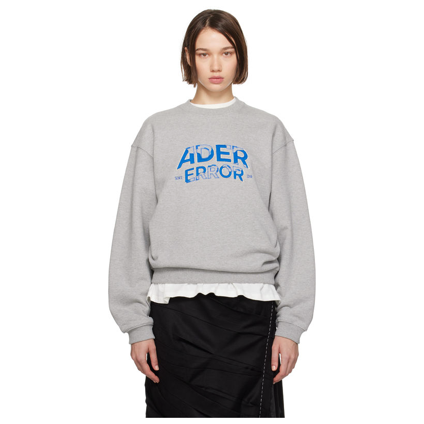 [迷衣APP优惠码：KCHP] ADER ERROR 灰色图案卫衣女卫衣女休闲