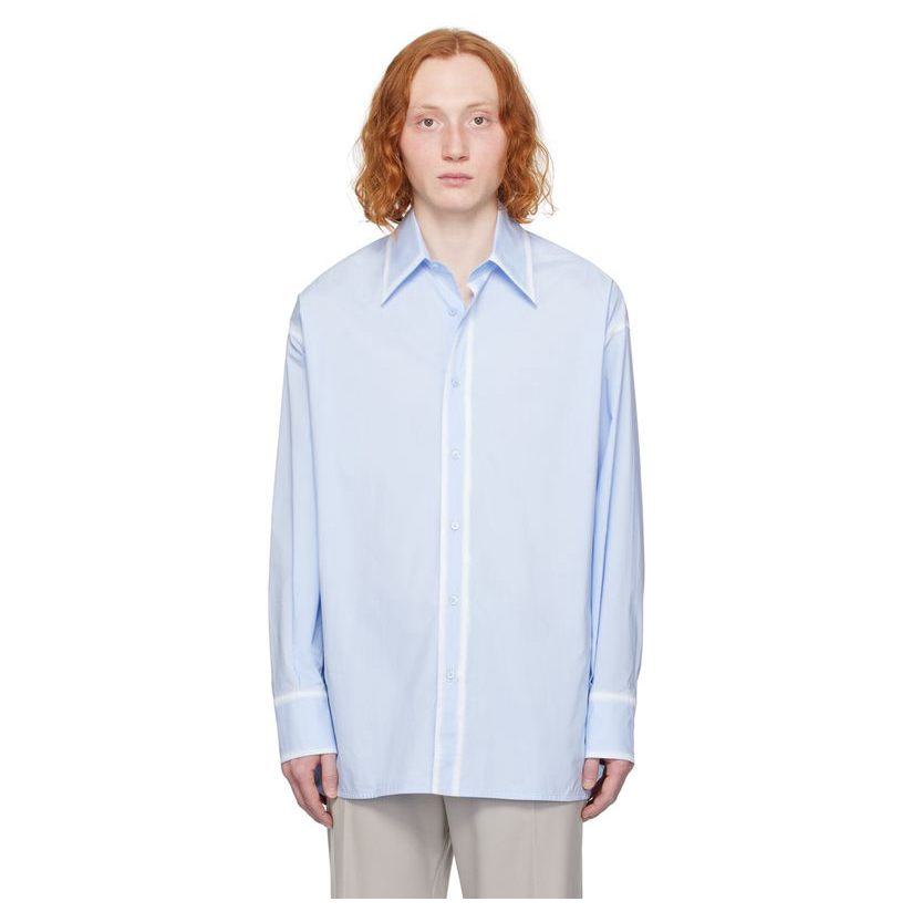 [迷衣APP优惠码：KCHP] Mm6 Maison Margiela 蓝色褪色衬衫男新