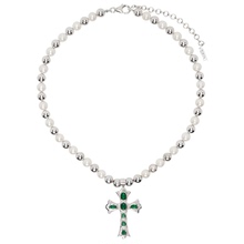 VEERT 白色 The Green Cross Freshwater Pearl 项链男