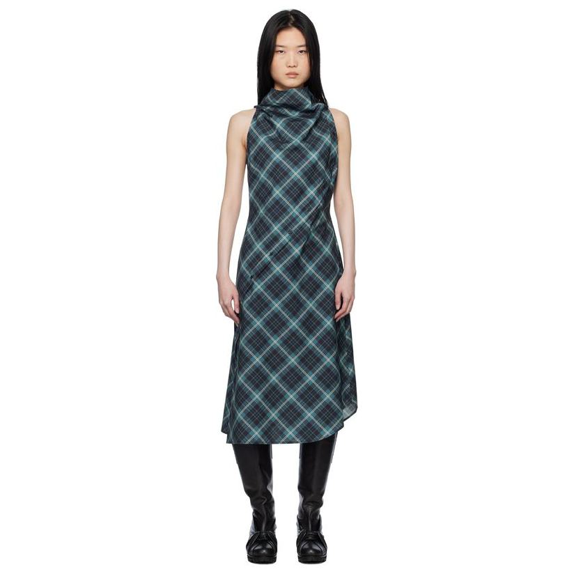 pushBUTTON 蓝色 Halter Sleeveless 连衣裙女ins仙女裙裙子女