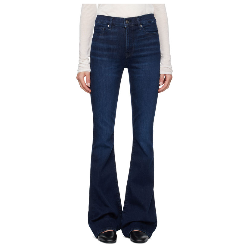 Frame Denim 蓝色 Le High Flare 牛仔裤女热裤潮流显瘦软牛仔