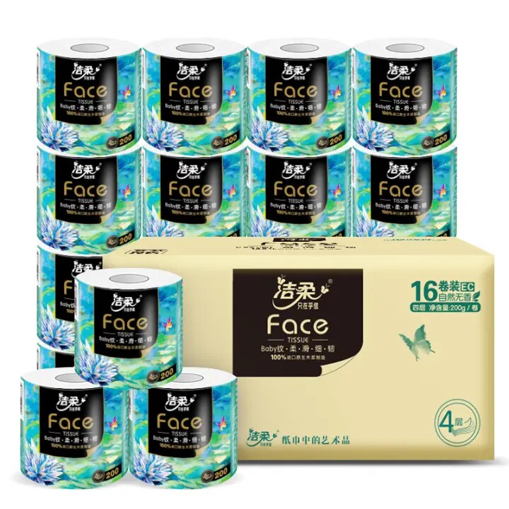 洁柔卷纸 油画Face 加厚4层200g卫生纸*16卷 细韧柔滑 环保易降解怎么看?