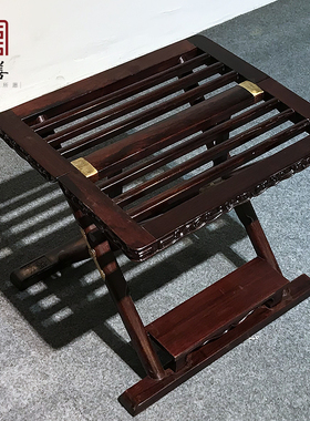 黑酸枝折叠小凳子儿童板凳成人实木马扎凳省空间便携家用折叠凳