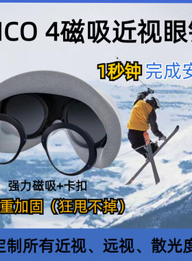 PICO 4磁吸近视眼镜非球面防蓝光定制度数VR配件piconeo4近视镜片
