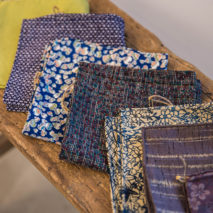 Principle M 日本和服面料口袋巾 手工卷边 以产品实物图为准