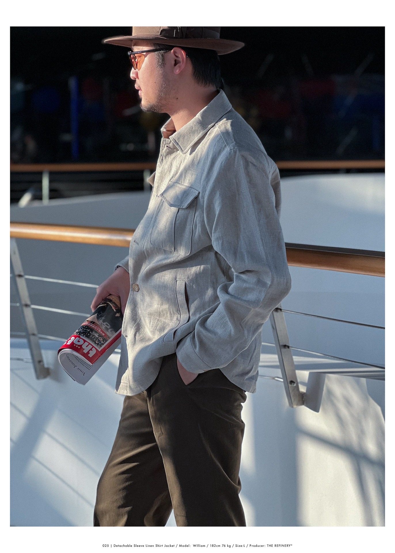 the refinery 紫标 025 linen shirt jacket 可脱卸袖衬衫夹克tr
