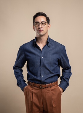 Principle M Kyoto Denim Shirt 三步手工深牛仔蓝衬衫休闲