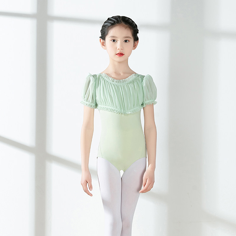 练功服公主夏季短袖芭蕾连体儿童女幼儿形体民族演出中国舞舞蹈服