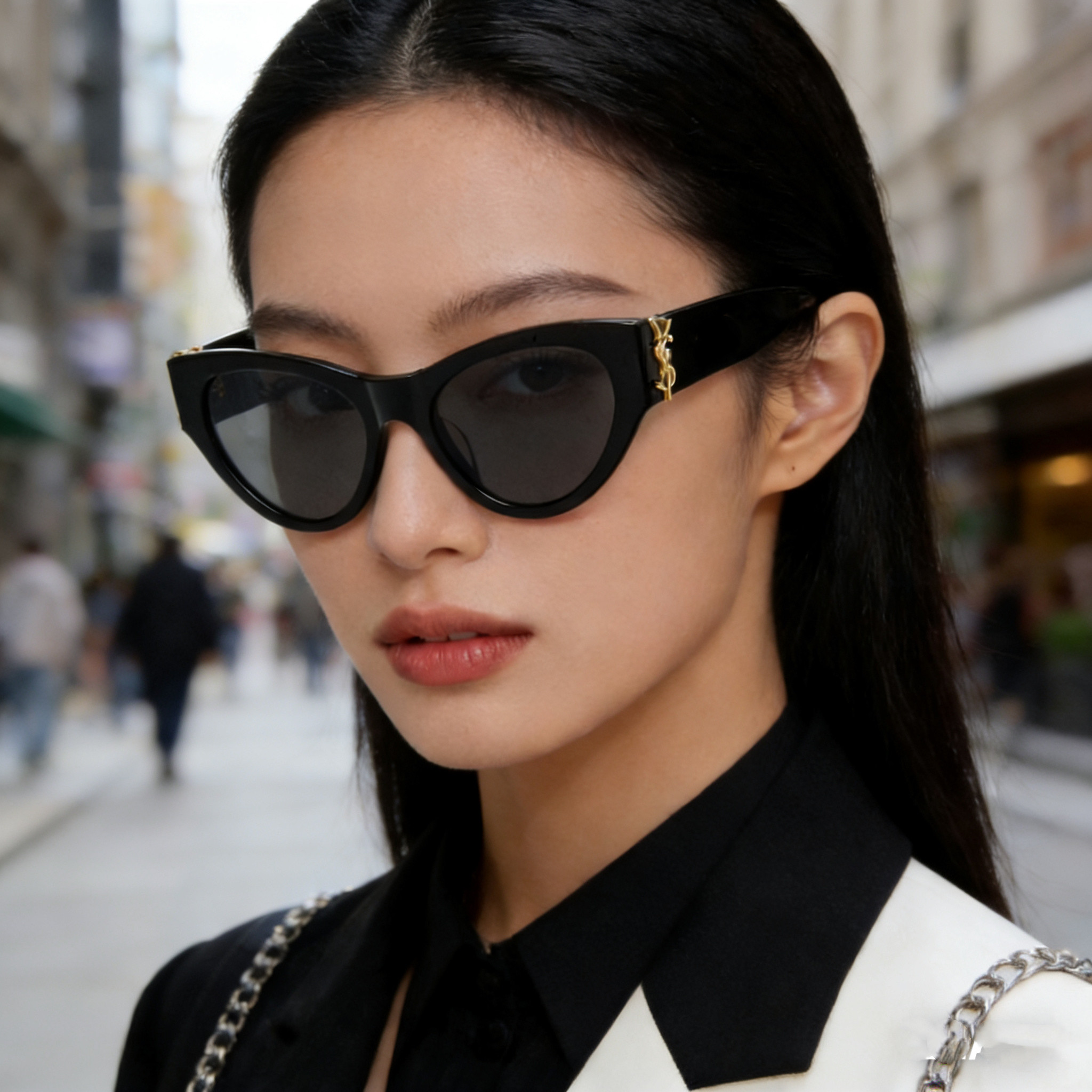 高品质板材专柜品质时尚女士太阳镜大牌猫眼墨镜开车遮阳防紫外线