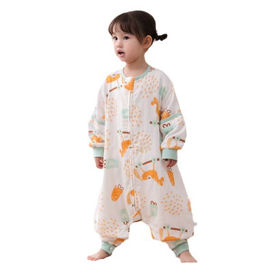 婴儿分腿睡袋夏季短袖被子纱布