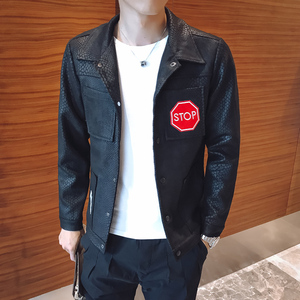 2025春季男士个性韩版修身潮社会小伙网红抖音夹克外套JK03-P110图片