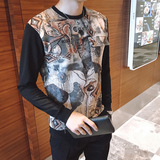 2025秋冬款男士卫衣韩版长袖T恤上衣服潮打底衫外穿个性痞帅风p55，男装T恤，电商A270