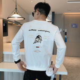 卫衣男春秋款长袖t恤上衣秋季金牛刺绣潮牌痞帅精神小伙秋衣P55，男装T恤，电商A270