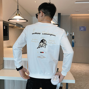 卫衣男春秋款长袖t恤上衣秋季金牛刺绣潮牌痞帅精神小伙秋衣P55图片
