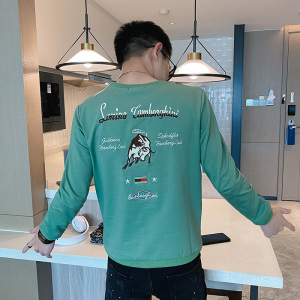 卫衣男春秋款长袖t恤上衣秋季金牛刺绣潮牌痞帅精神小伙打底衫P55图片