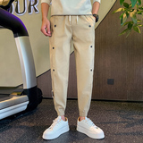 2025新款秋季男士休闲裤韩版时尚潮牌网红痞帅排排扣裤子X283-p55，男装休闲裤，电商A270
