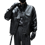 2025男士皮夹克潮牌痞帅工装皮衣外套精神小伙休闲P88，男装夹克，电商A270