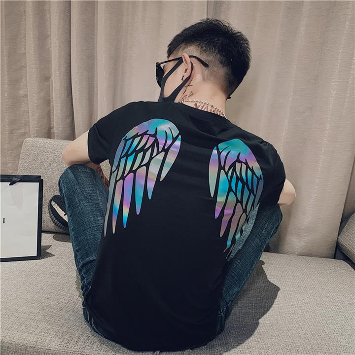 2025夏季新款韩版修身短袖T恤男潮流半袖潮牌网红衣服精神小伙p38,男装T恤,电商A270