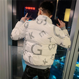 冬季棉袄男士加厚短款棉衣字母外套潮流棉服精神小伙痞帅韩版P135，男装棉衣，电商A270