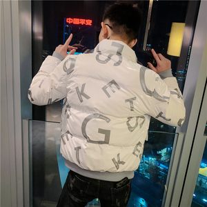 冬季棉袄男士加厚短款棉衣字母外套潮流棉服精神小伙痞帅韩版P135图片