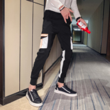 工装男修身束脚裤潮流夏裤薄款社会小伙紧身韩版小脚网红抖音P55，男装工装外套，电商A270