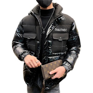 2025冬季新款男士棉衣韩版潮流棉服外套加厚连帽棉袄P138图片
