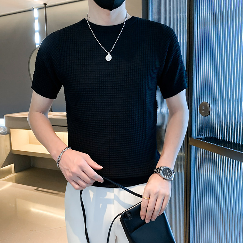 夏季男士t恤男装短袖半袖冰丝潮流潮牌体恤AT332-p48,男装T恤,电商A270