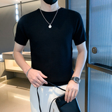 夏季男士t恤男装短袖半袖冰丝潮流潮牌体恤AT332-p48，男装T恤，电商A270