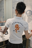 2025夏季新款短袖T恤男半袖polo衫修身翻领潮牌网红衣服白P08-p45，男装T恤，电商A270