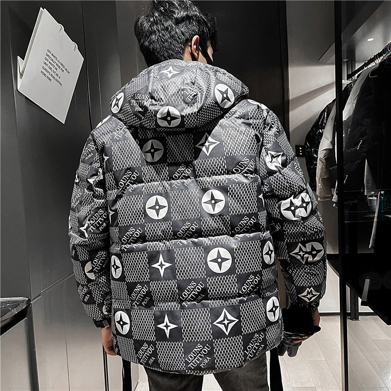 2025男士棉服花外套韩版潮牌时尚痞帅棉衣连帽棉袄P138,男装棉衣,电商A270