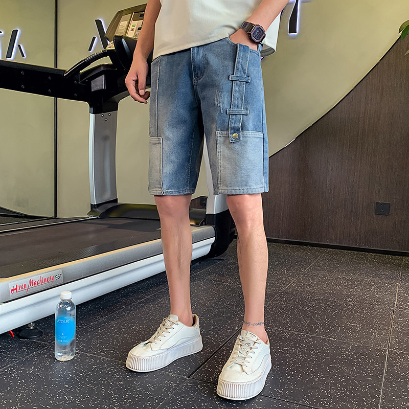 夏季男士短裤五分裤中裤直筒牛仔潮流休闲薄款弹力2023-NZ237-P45,男装牛仔裤,电商A270