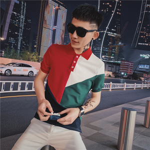 2025夏季新款polo衫男短袖潮牌半袖t恤精神小伙翻领体恤上衣P48图片