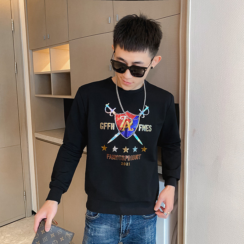 卫衣潮牌长袖秋季男士印花网红T恤小衫帅气百搭2025春秋款P55图片