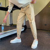 2025新款秋季男休闲裤韩版时尚潮牌网红痞帅排排扣裤子X283-p55卡,男装休闲裤,电商A270, 2025新款秋季男休闲裤韩版时尚潮牌网红痞帅排排扣裤子X283-p55卡,男装休闲裤,电商A270,