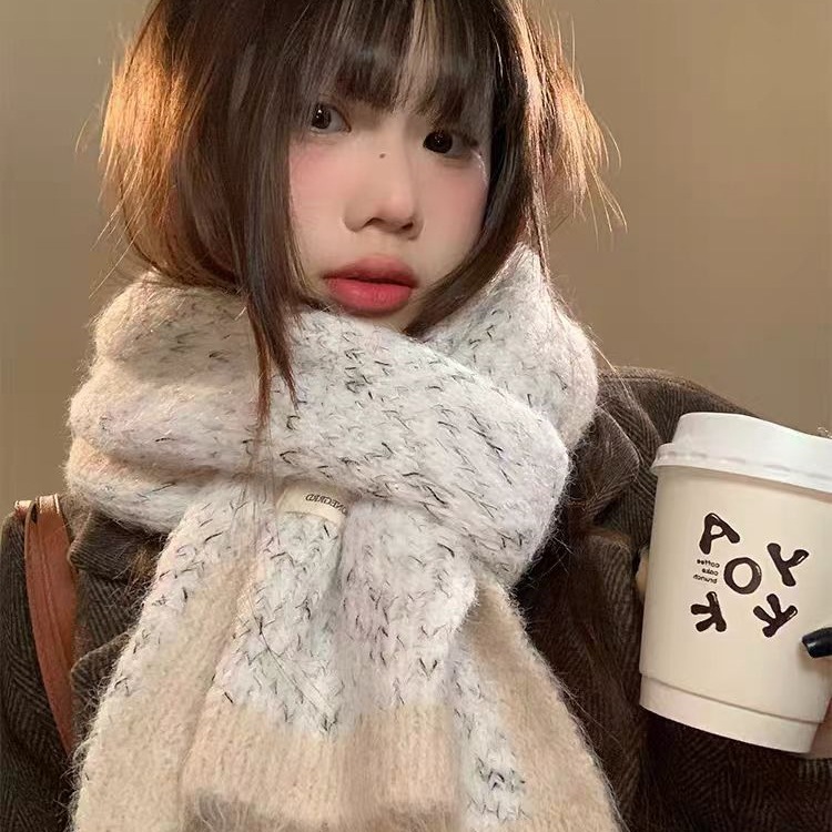 围巾女冬季2025新款高级感秋冬韩系氛围感保暖加厚冬天围脖