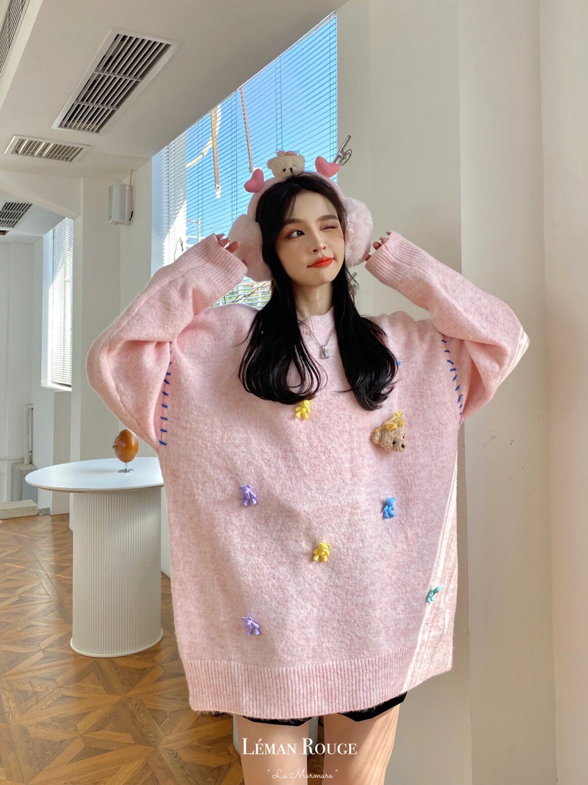 Leman Rouge 草莓奶昔熊仔毛衣