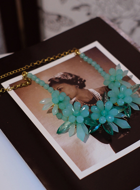 vintage toccata Baublebar 绿色 花卉 项链