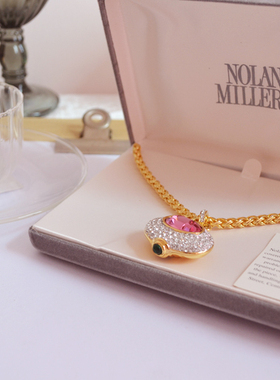 艺伎的胭脂 vintage Nolan Miller 粉色 绿色 保存品 保存品 项链