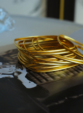 vintage toccata Joan Rivers 金色 多个 摩登 叠戴 手镯