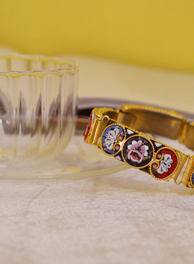 艺伎的胭脂 vintage 意大利 马赛克 手作 手链